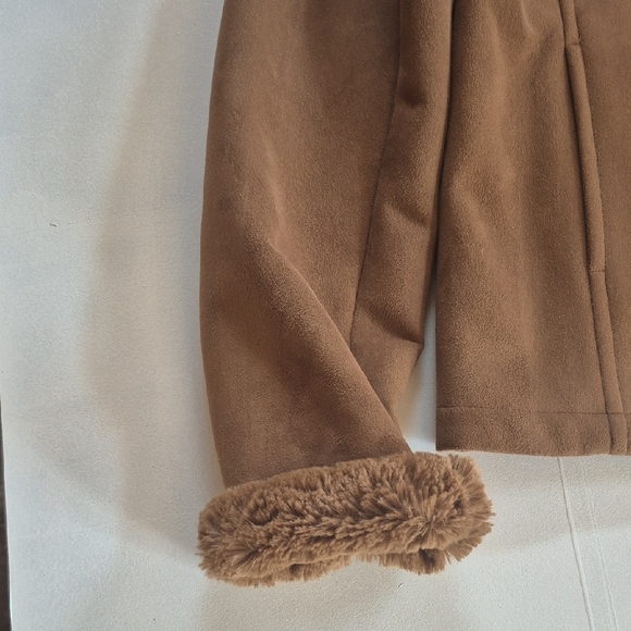 Jones New York Brown Teddy Jacket with Plush Trim - Picture 5 of 10